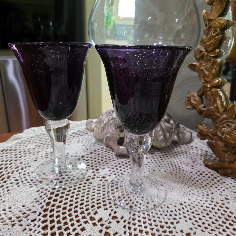 Elegant Purple Wine Glasses
